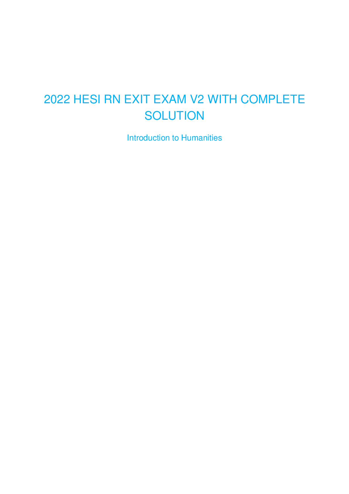 Preview image for 2022 HESI RN EXIT EXAM V2 WITH COMPLETE